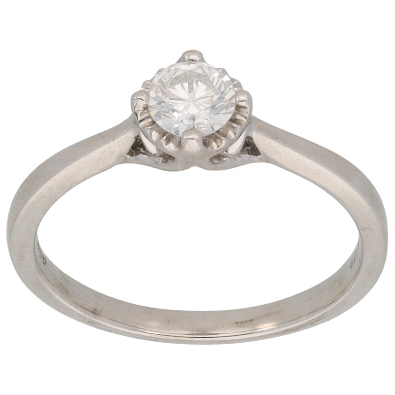 18ct White Gold 0.30ct Diamond Solitaire Ring Size N