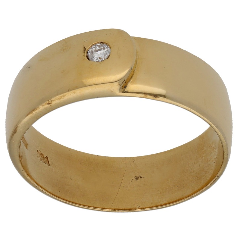 9ct Gold 0.05ct Diamond Single Stone Alternative Ring Size W