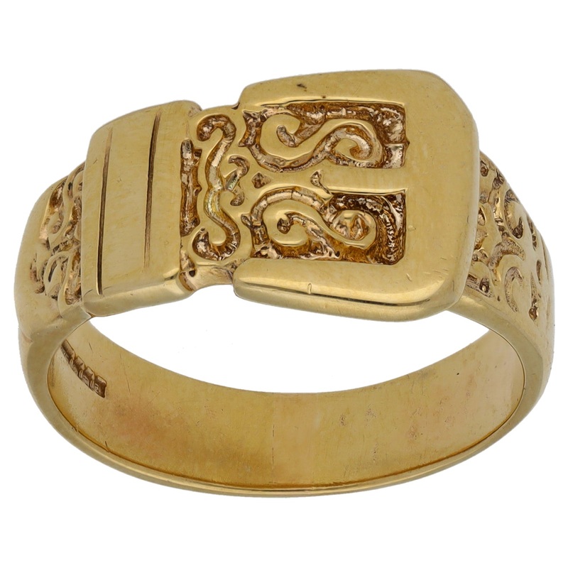 9ct Gold Buckle Ring Size U