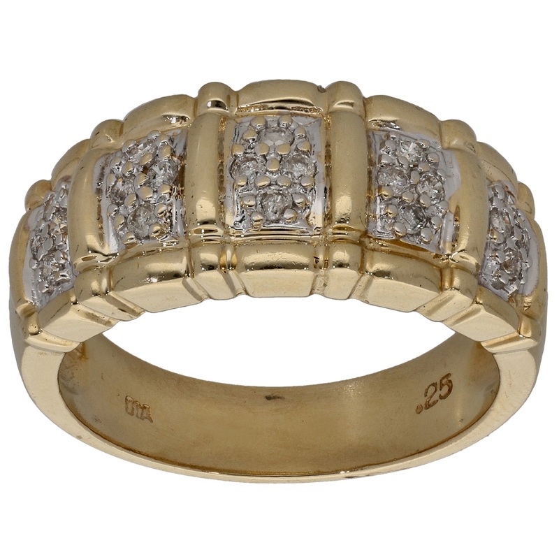 14ct Gold 0.25ct Diamond Dress/Cocktail Ring Size O
