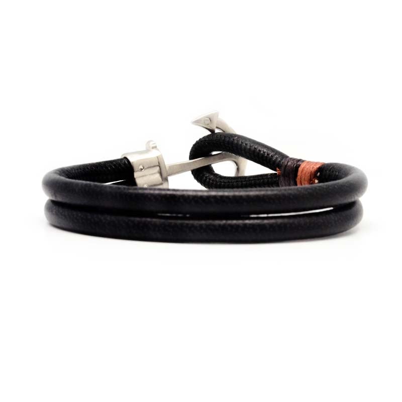 STEEL  LEATHER BRACELET | STB470
