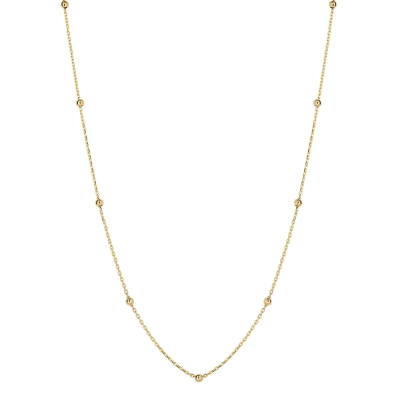 Elements Gold GN365 Fine Ball Station Chain Necklace