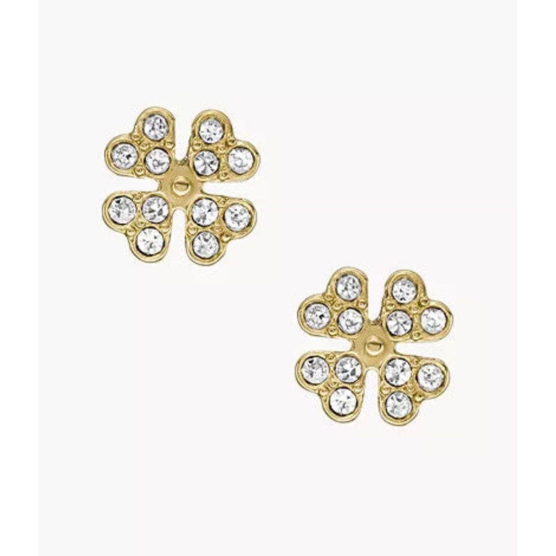 JOF00990710-Fossil Ear Party Gold-Tone Stainless Steel Stud Earrings