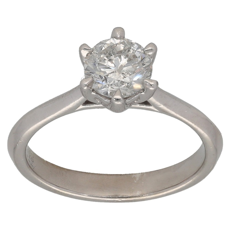 14ct White Gold 1.00ct Diamond Solitaire Ring Size L