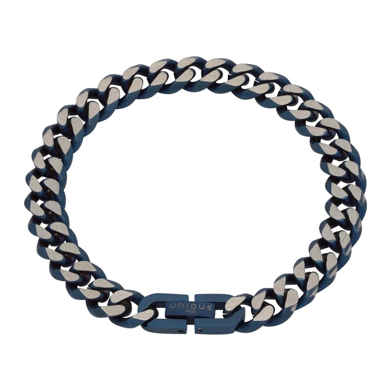Unique & Co LAB-130/21CM Men’s Matte Blue IP Bracelet