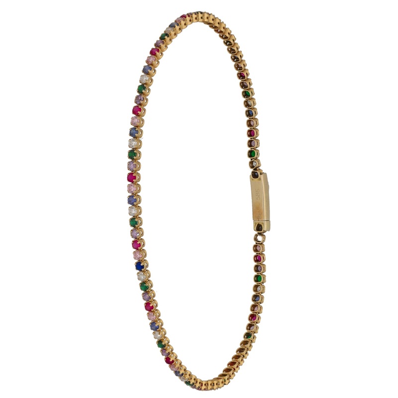 14ct Gold Imitation Gems Line/Tennis Bracelet