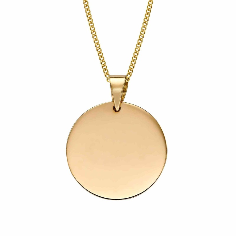 Elements Gold GP2226 Plain Engravable Disc Pendant Only