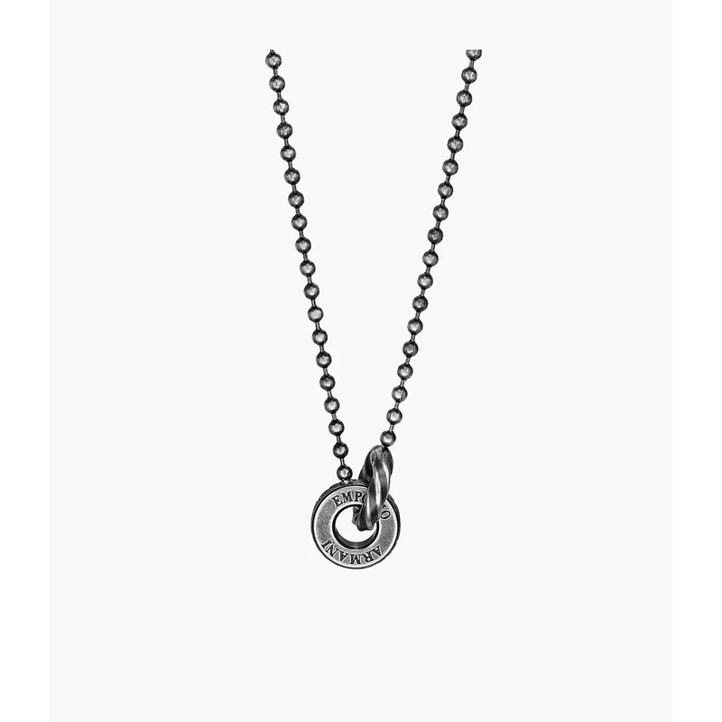 Emporio Armani Stainless Steel in Blacken Finishing Pendant Necklace EGS3027040