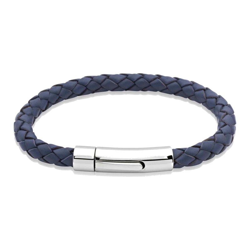 Unique & Co A40BLUE/21CM Men’s Leather Bracelet