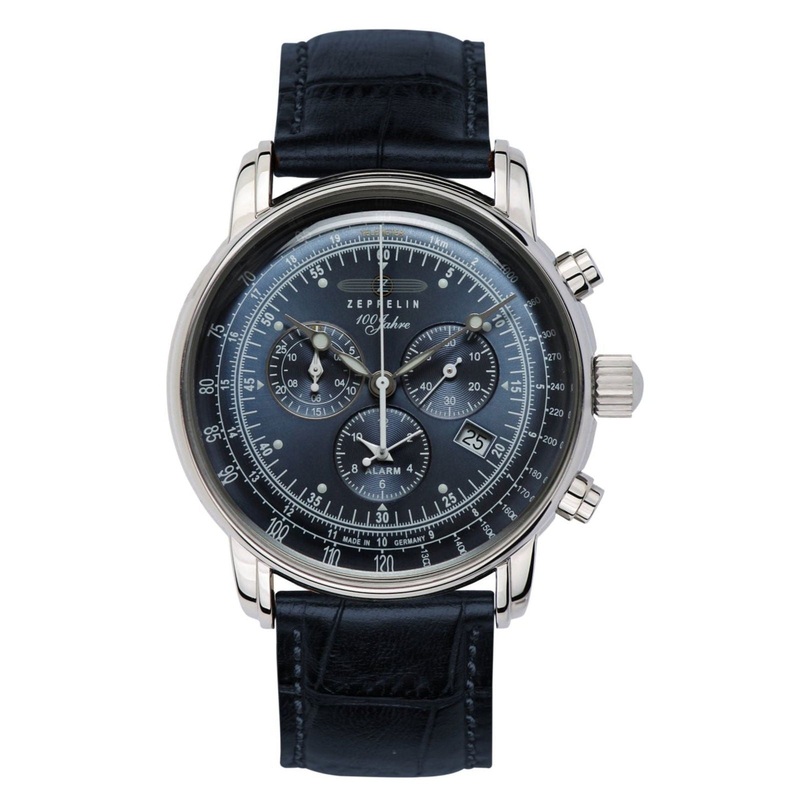 Zeppelin 7680-3 100 Years Blue Dial Leather Strap Watch