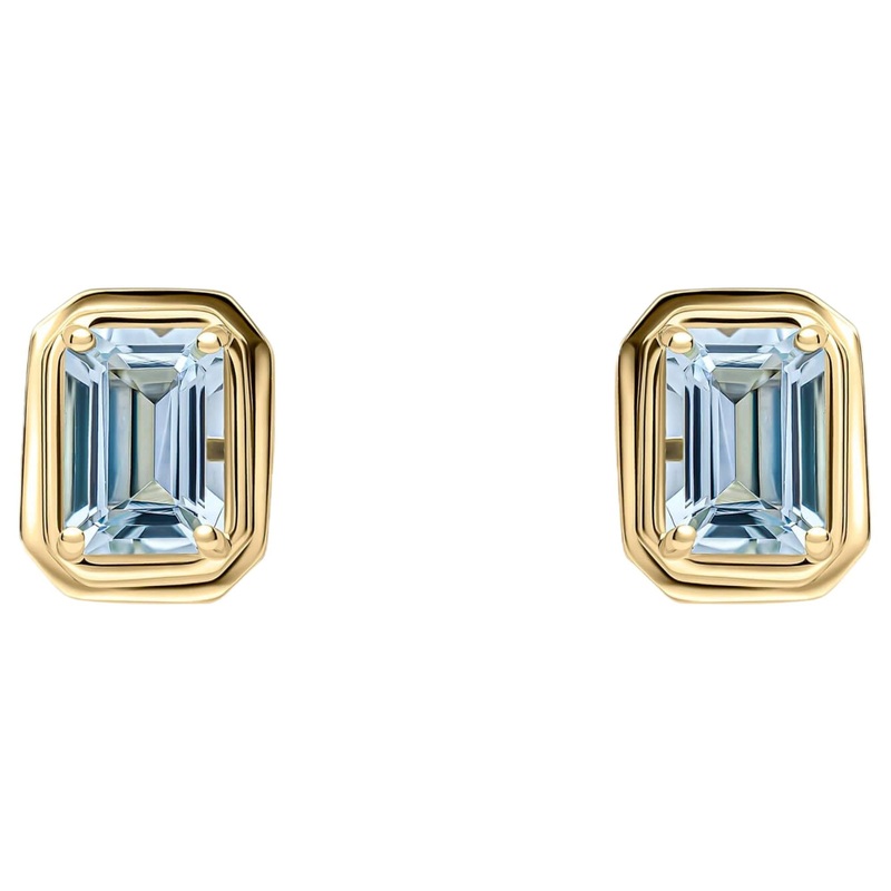 Elements Gold GE2475T Elongated Octagon Aquamarine Stud Earrings in 9ct Gold