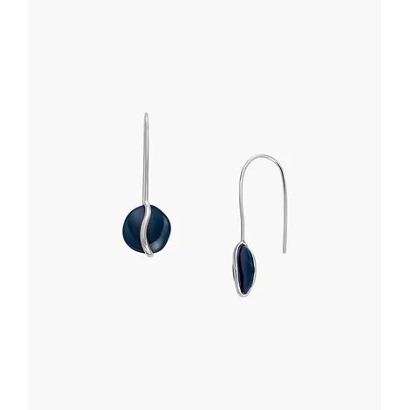 SKJ1812040 – Skagen Sofie Sea Glass Blue Organic-Shaped Pull-Through Earrings for Women