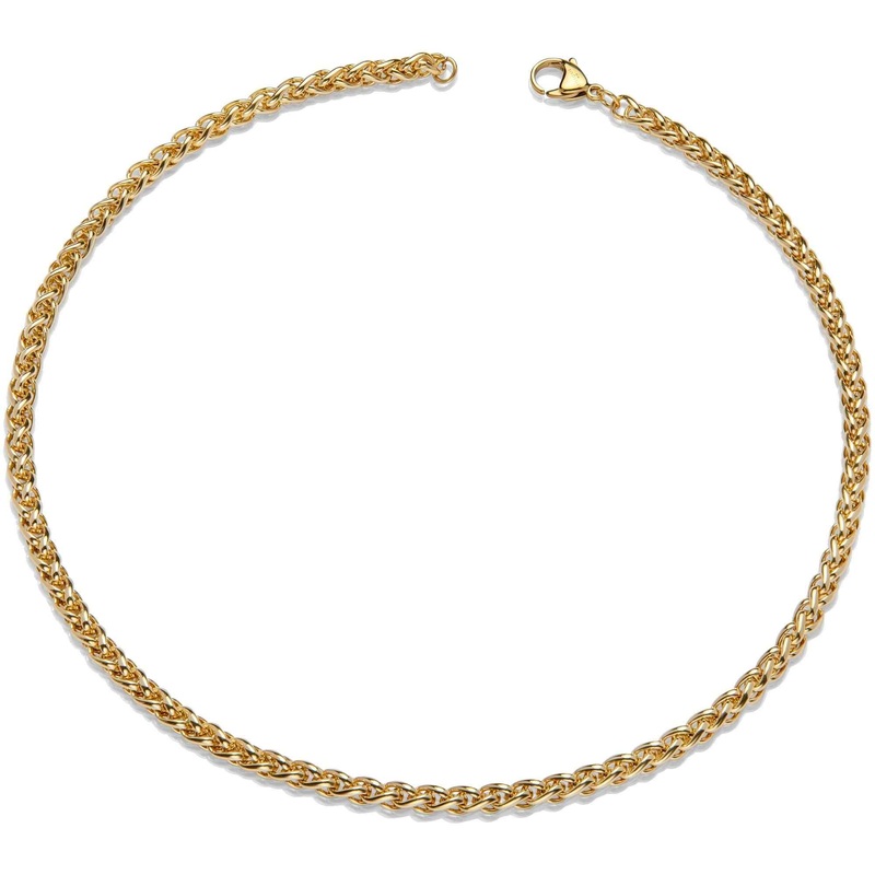 Unique & Co LAK-235/50CM Men’s Steel Polished Gold IP Necklace