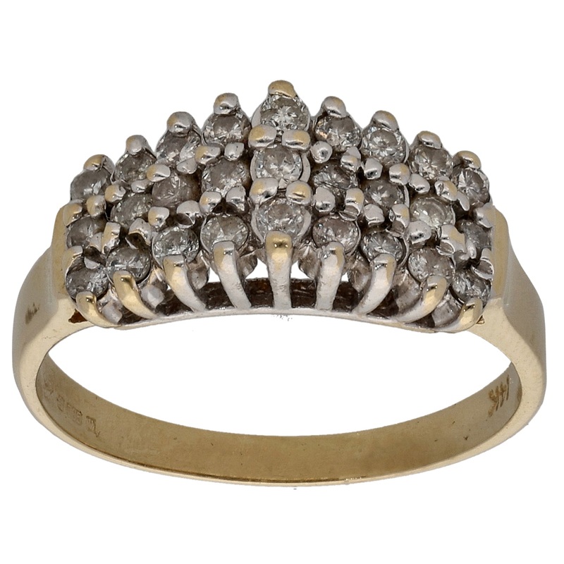 14ct Gold 0.27ct Diamond Dress/Cocktail Ring Size N