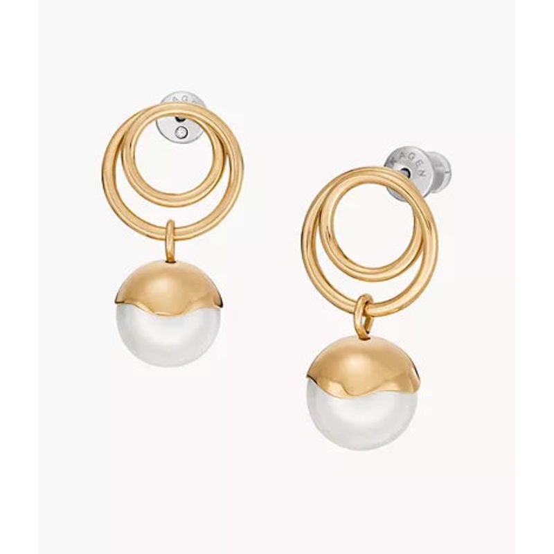 SKJ1721710-Skagen Agnethe Pearl Drop Earrings for Women