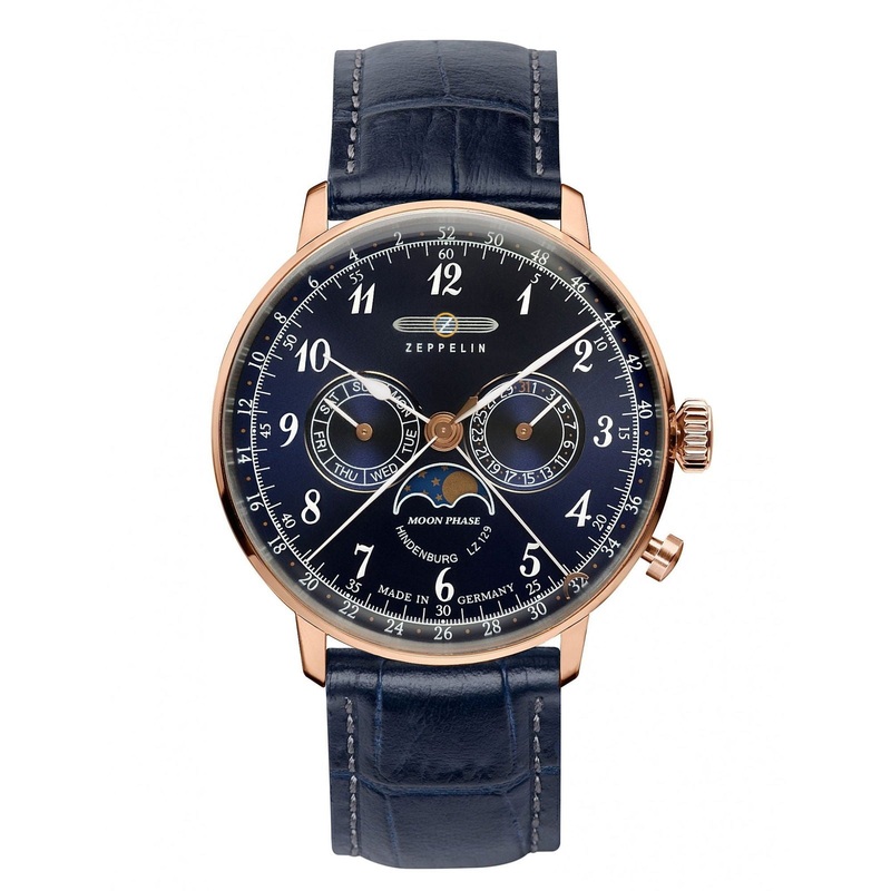 Zeppelin 7038-3 LZ129 Hindenburg Moonphase Watch
