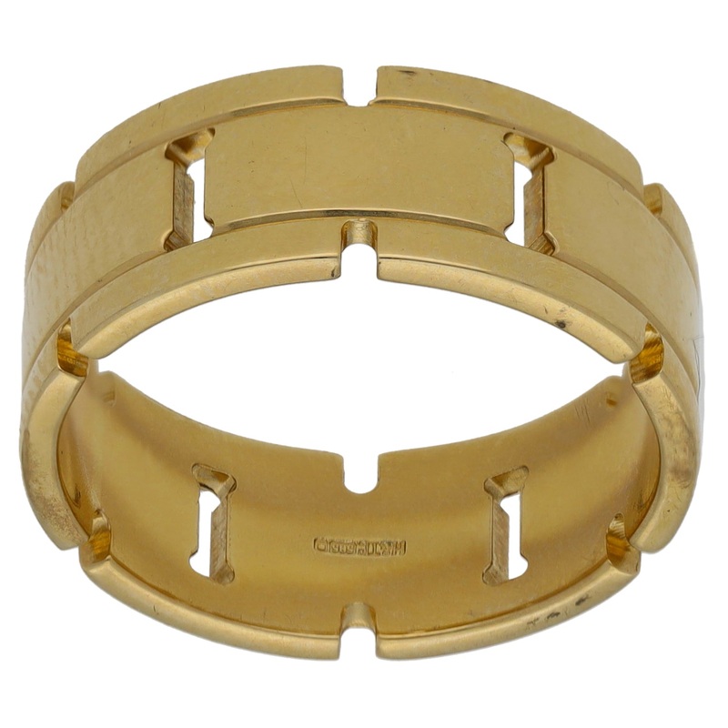 14ct Gold Shaped Wedding Ring Size P