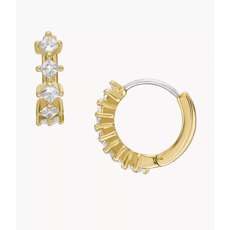 Fossil Hazel Classic Glitz Gold-Tone Brass Stud Earrings JOA00819710