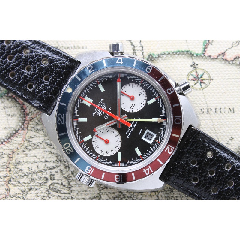 1972 Heuer Autavia GMT Brown Dial Ref. 1163 (Full Set)