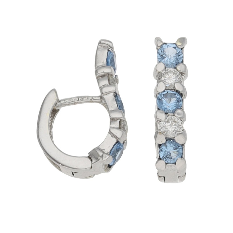 14ct White Gold 0.28ct Diamond & Cubic Zirconia Dress/Cocktail Earrings