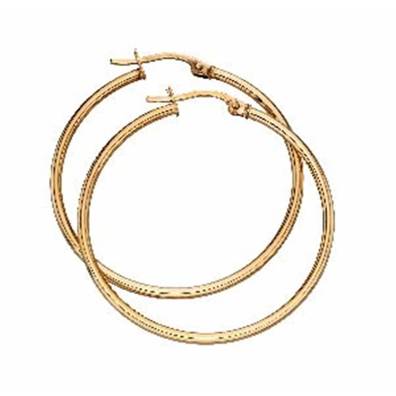 Elements Gold GE2219 30mm Hinged Hoop Earrings
