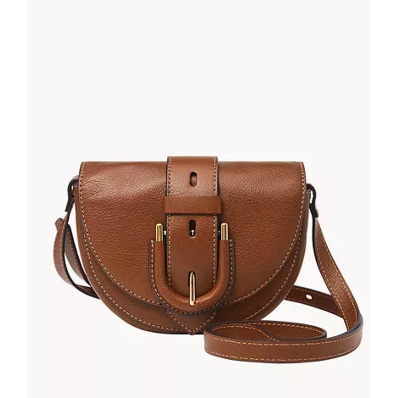 ZB1853200 – Fossil Harwell Brown Leather Small Flap Crossbody Bag For Women