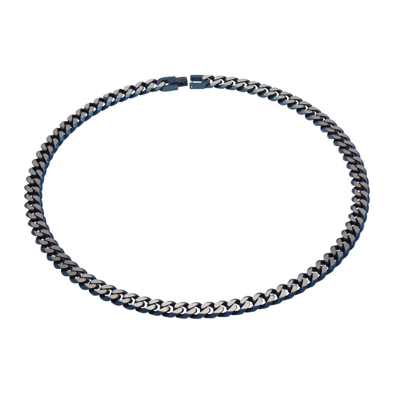 Unique & Co LAK-130/50CM Men’s Matte Matte Blue IP Necklace