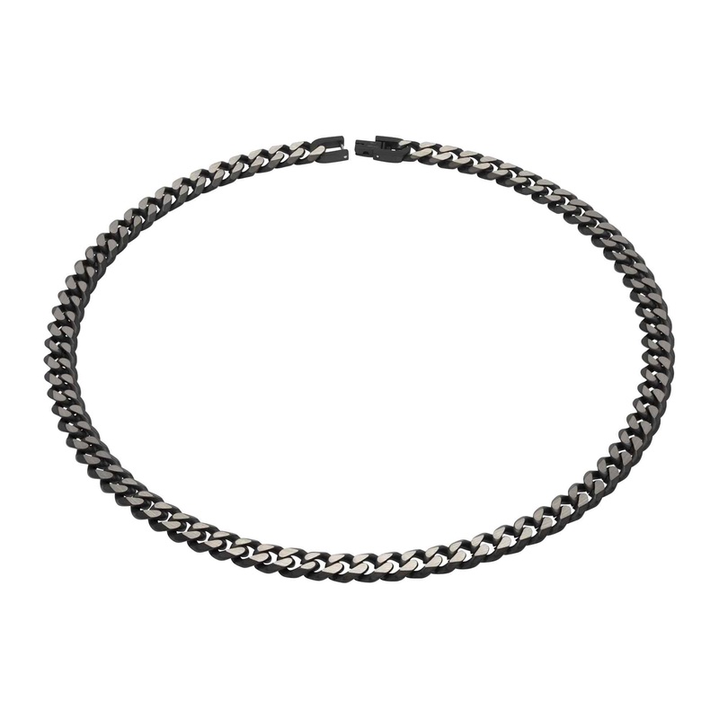 Unique & Co LAK-127/50CM Men’s Matte Black IP Necklace