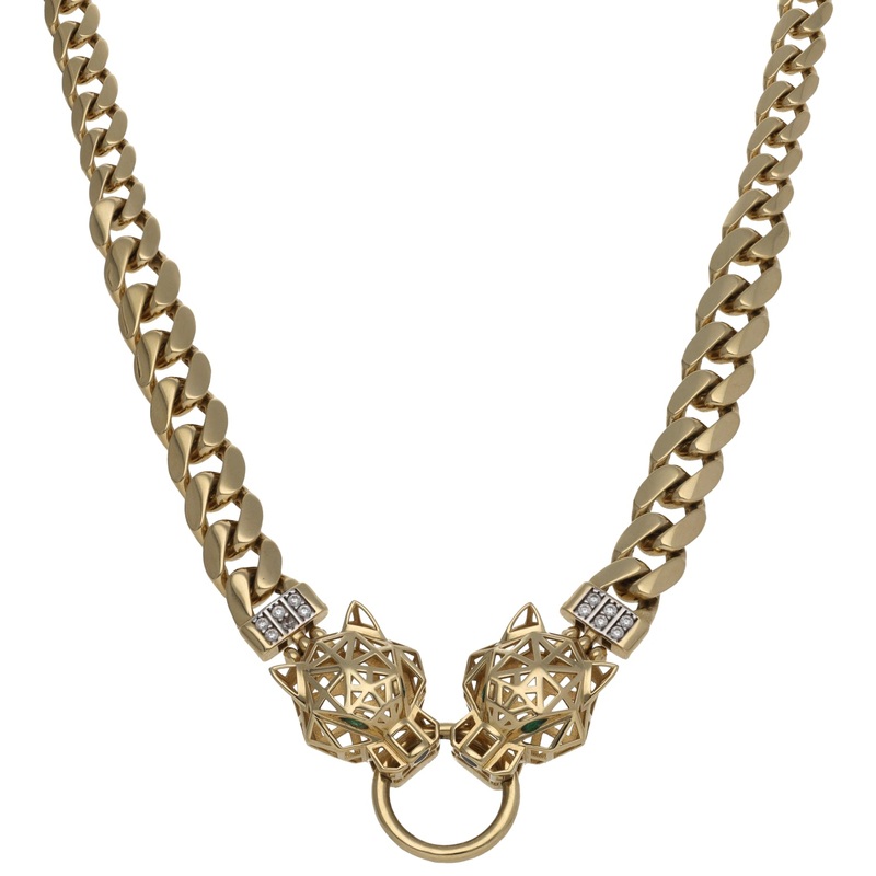14ct Gold Imitation Gems Fancy Necklace 16″