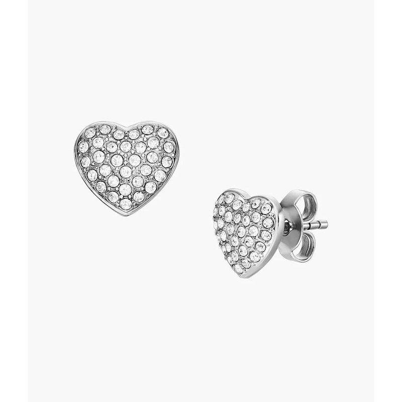Fossil Sadie Glitz Heart Stainless Steel Stud Earrings JF04676040