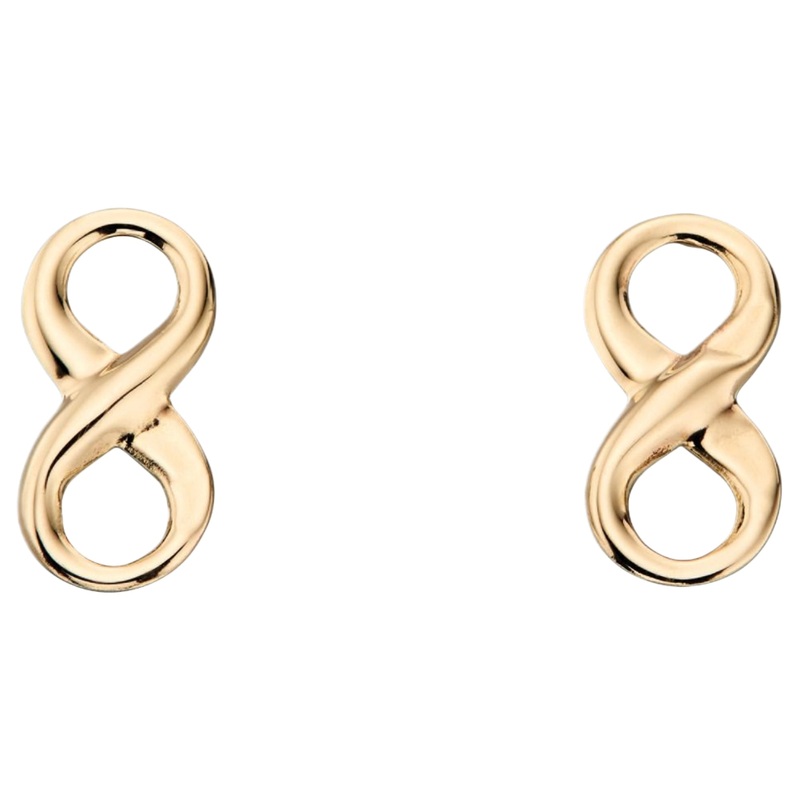 Elements Gold GE2157 Infinity Symbol Stud Earrings in 9ct Gold