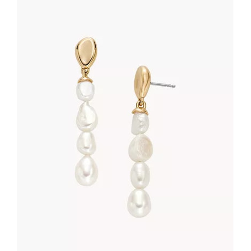 SKJ1827710- Skagen Agnethe Pearl White Freshwater Pearl Drop Earrings for Women