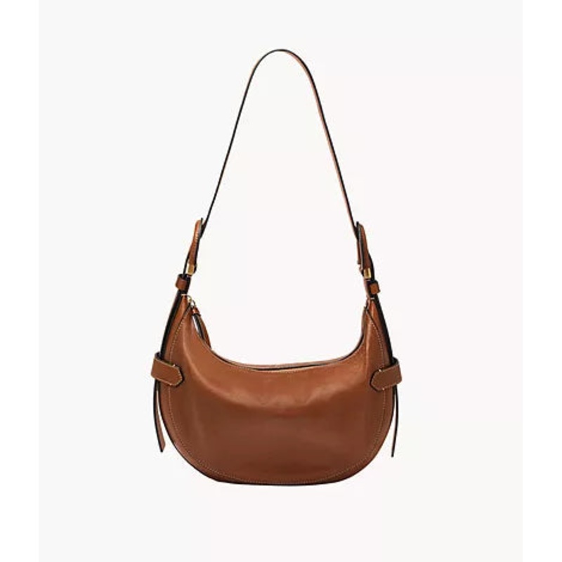 ZB1847200 – Fossil Harwell Brown Leather Hobo Bag For Women