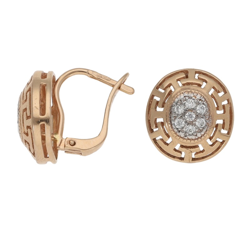 14ct Rose Gold Cubic Zirconia Dress/Cocktail Earrings