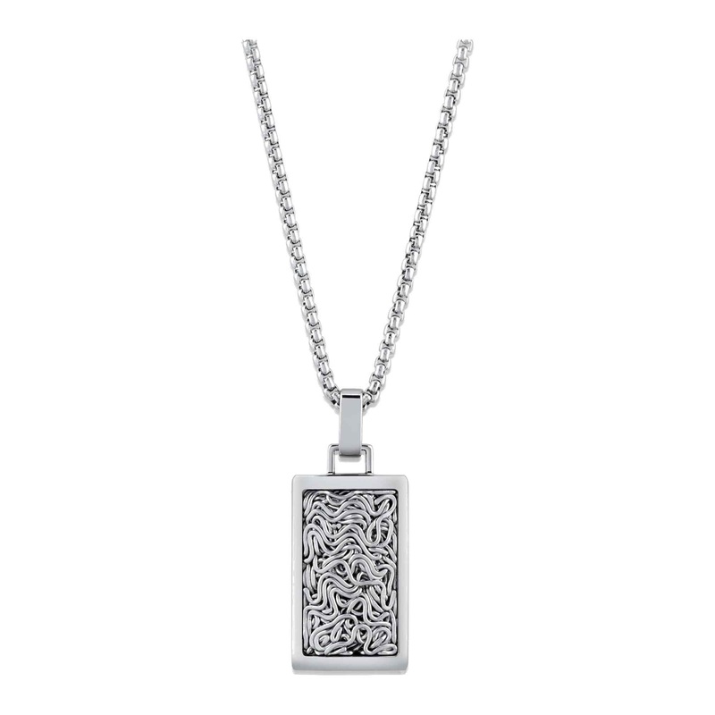 Unique & Co AN-139/50CM Men’s Stainless Steel Matte And Polished Necklace
