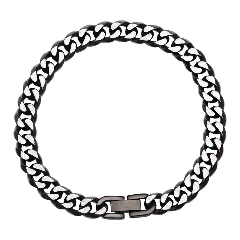 Unique & Co LAB-156/21CM Men’s Matte and Polished Black IP Bracelet