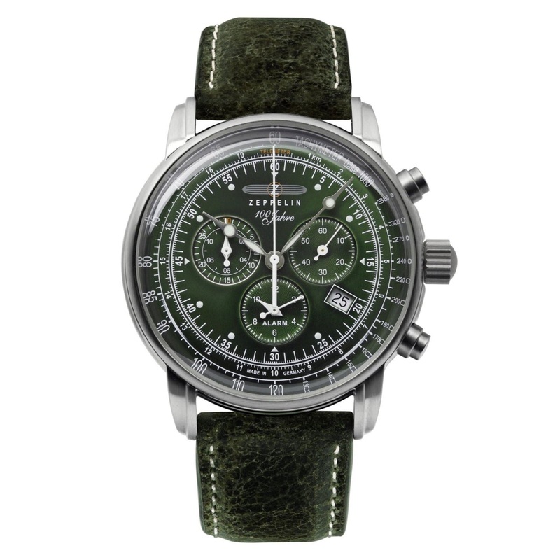 Zeppelin 8680-4 100 Years Green Dial Chronograph Watch