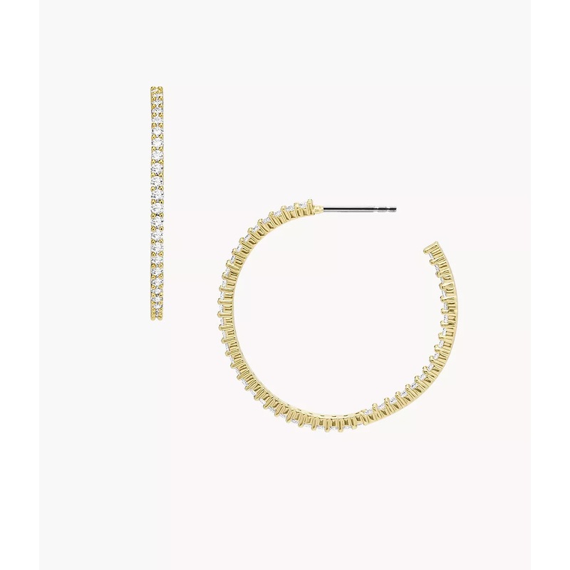 Fossil Gold-Tone Brass Hoop Earrings JOA00808710
