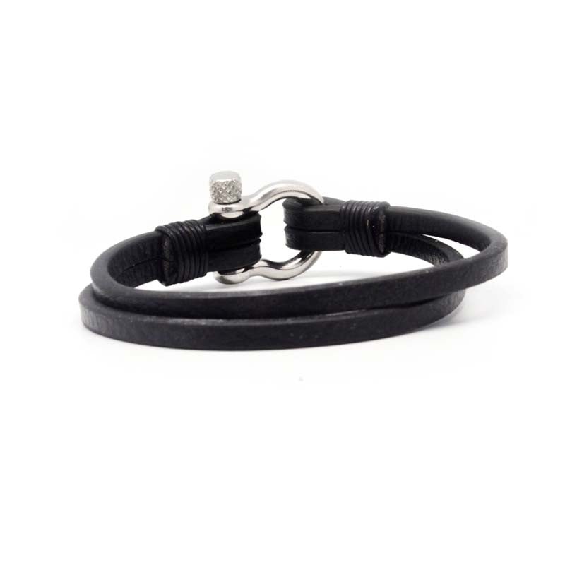 STEEL  LEATHER BRACELET | STB440