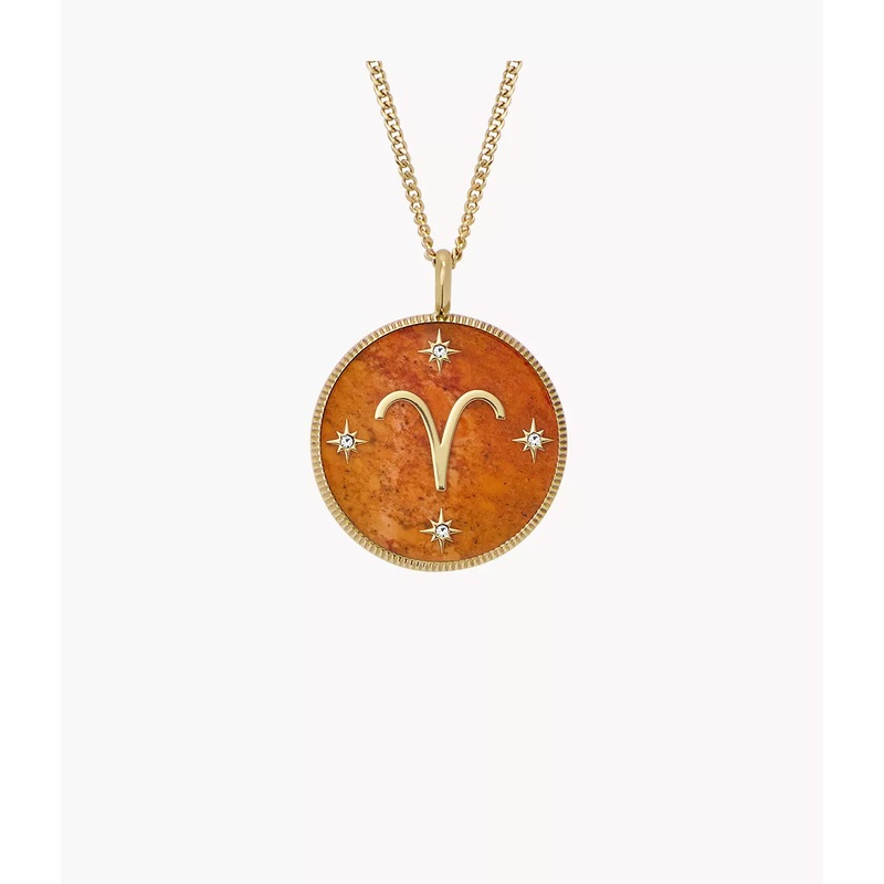 Aries Written in the Stars Gold-Tone Stainless Steel Red Carnelian Pendant Necklace JF04838710