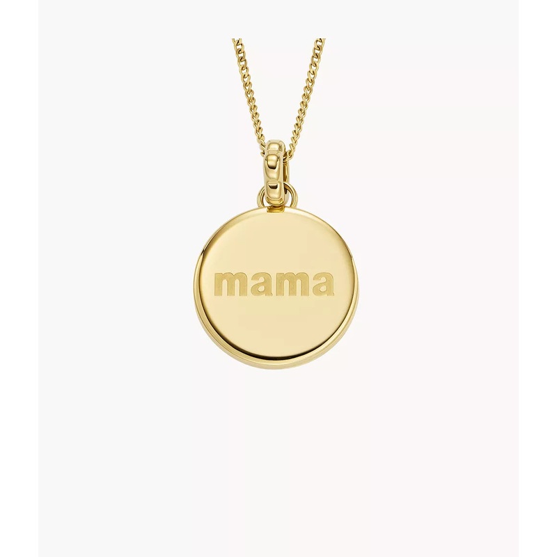 Fossil Mothers Day Locket Gold-Tone Stainless Steel Pendant Necklace JOF01093710