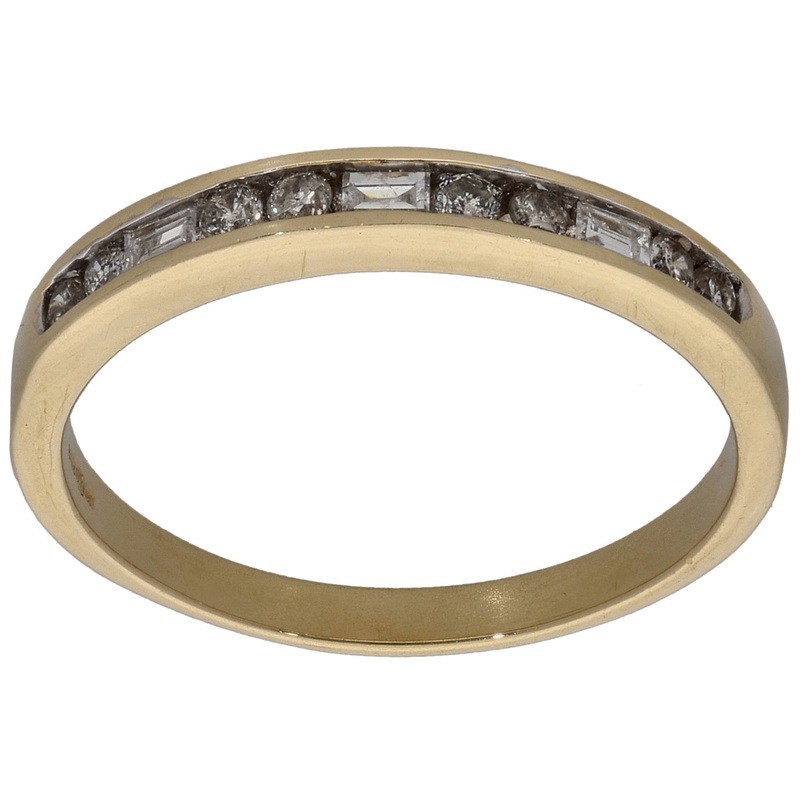 14ct Gold 0.14ct Diamond Alternative Ring Size O