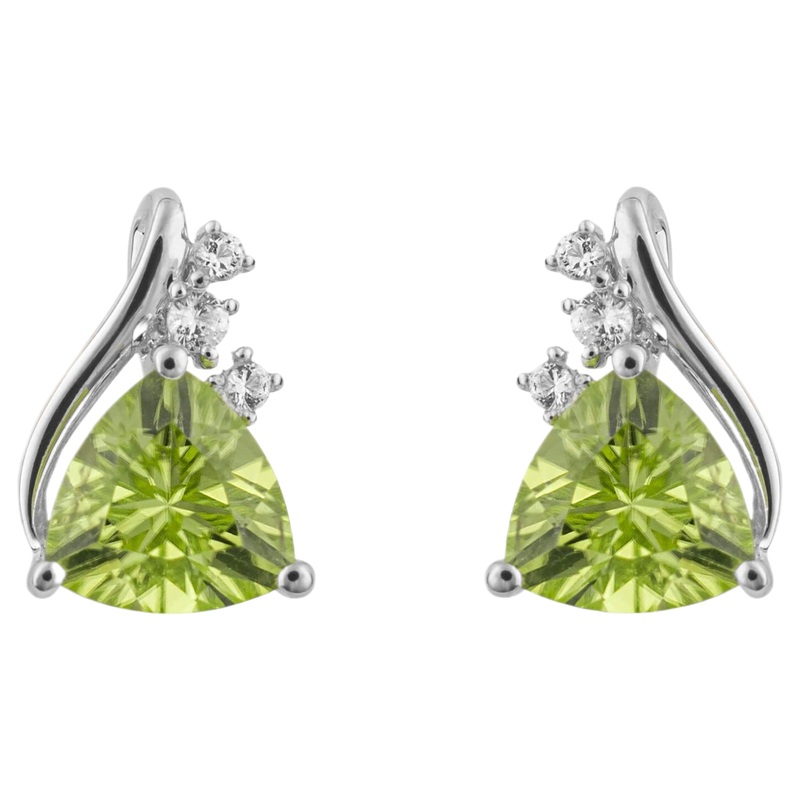Elements Gold GE1015G Trillion Semi-Precious Stud Earrings in 9ct White Gold