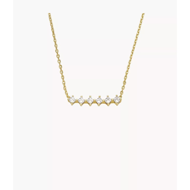Fossil Hazel Classic Glitz Gold-Tone Brass Station Necklace JOA00811710