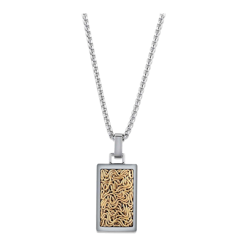 Unique & Co AN-142/50CM Men’s Stainless Steel Matte And Polished Necklace