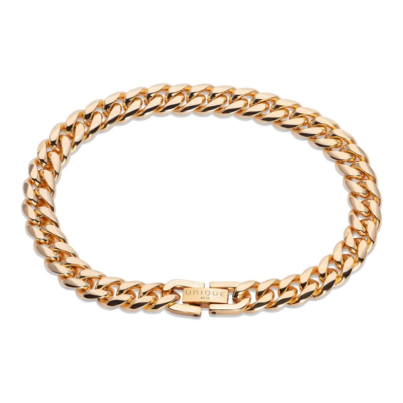 Unique & Co LAB-202/21CM Men’s Matte And Polished Gold IP Bracelet