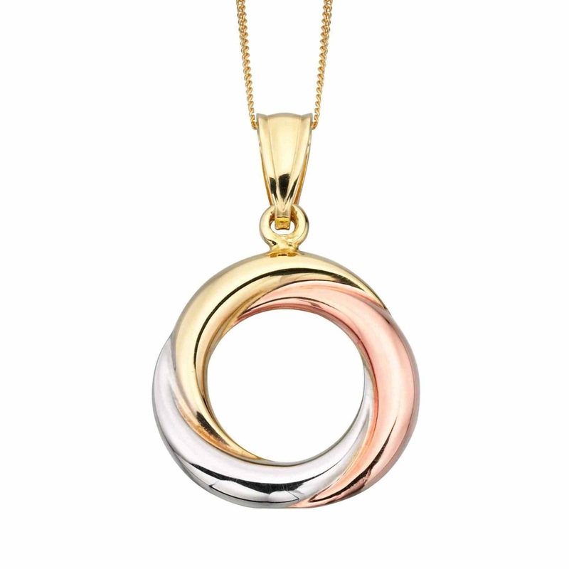 Elements Gold GP821 Tri-Metal Open Circle Pendant Only